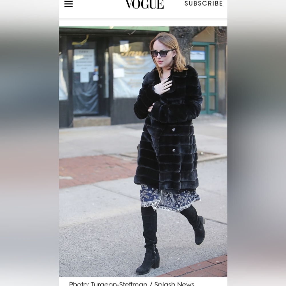 Luxurious black fur coat
